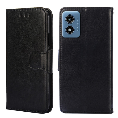 Moto G 5G 2024 Crystal Texture Leather Phone Case - Black